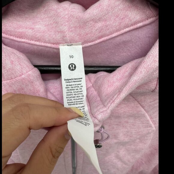 Lululemon Scuba Full-Zip Hoodie heathered vitapink Size 10 - Picture 2 of 4